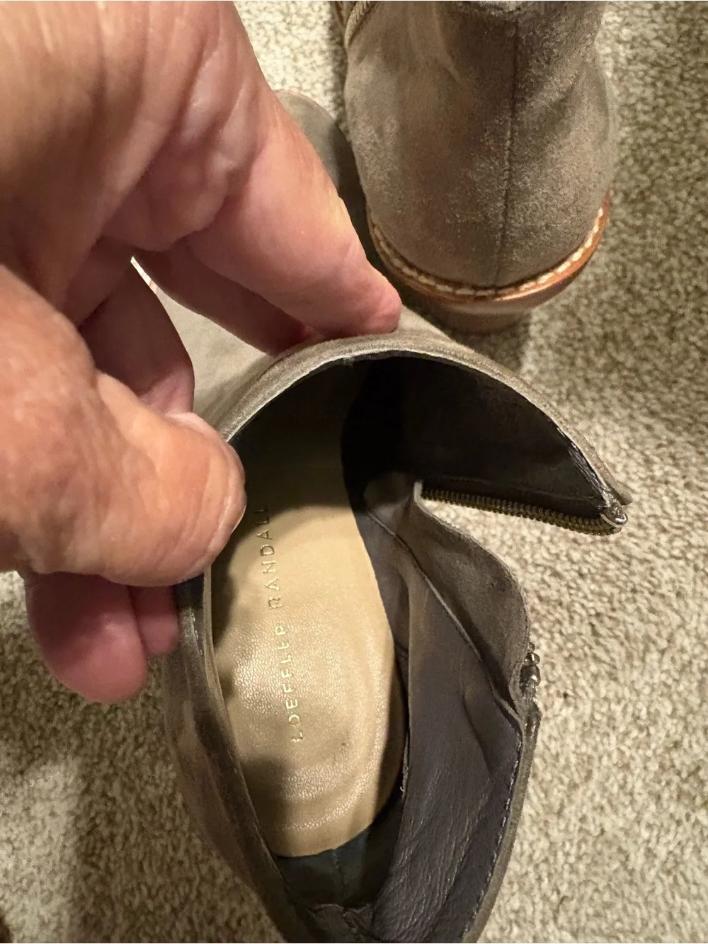 Loeffler Randall Grayish Suede Side-Zip Ankle Booties